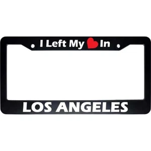 I Left My Heart In LOS ANGELES Black Car Auto License Plate Frame US NEW - Bild 1 von 1