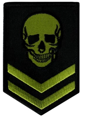 PARCHE PLANCHADO - CALAVERA VERDE BORDADO MILITAR ESQUELETO EMBLEMA DE LA MUERTE MAL Foto 1 de 4