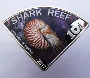 SHARK REEF - AUSTRALIA 10 DOLLARS $ 2017 NAUTILIUS - COLOR COIN PROOFLIKE - Picture 1 of 4