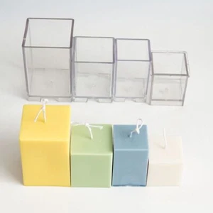 Square Candle Mold Square Cube Candle Homemade Mold DIY Candle Making Kit 1pc Se - Picture 1 of 14