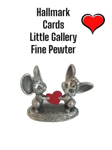 Estatuilla de ratones Hallmark Little Gallery de peltre fino aquí está mi corazón - como nueva - Imagen 1 de 3