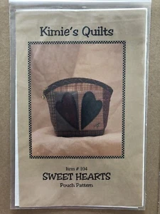 Süße Herzen Reißverschlusstasche Kimie's Quilts Muster Neu in Verpackung - Bild 1 von 2