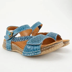 L'Artiste by Spring Step Womens Popular Leather Sandals - Blue, 37M NEW - Picture 1 of 6
