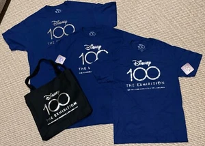 Disney 100 Exhibition t-shirts + Tote “Family Pack” Brand New With Tags - Picture 1 of 8