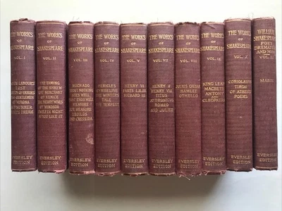 Antique Books- The Works Of Shakespeare Eversley Edition 9 Vols + biography Foto 1 de 4