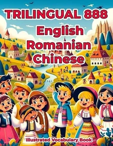 Trilingual 888 English Romanian Chinese Illustrated Vocabulary Book: Colorful Ed - Picture 1 of 1