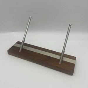 Sheaffer Targa Ball Point Pen Pencil Desk Set Modern Wood Inlay Base Vintage - Picture 1 of 4