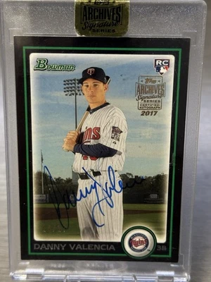🔥⚾️DANNY VALENCIA 2017 Topps Archives Bowman Rookie Card Auto #/17!!!⚾️🔥 - Image 1 of 2