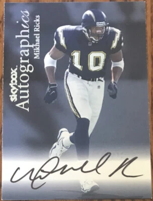 1999 Skybox Premium Autographics Mikhael Ricks #66 San Diego Chargers - Image 1 of 2