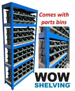 Plastic bin kits Boltless metal Racking Shelving Storage Garage Workshop Shelf