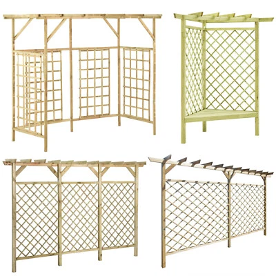 Rankgitter Spalier Rankhilfe Holz Gitterzaun mit Pergola Sicht schutz Rankgerüst - Bild 1 von 4