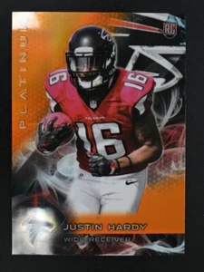 2015 Topps Platinum Justin Hardy #142 RC Orange Refractor Atlanta Falcons 🏈 - Bild 1 von 2