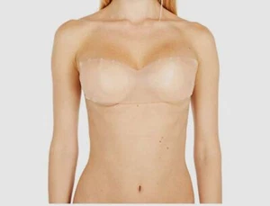 $28 Fashion Forms Women's Clear Solid Silicone Skin Bandeau Bra Size L - Picture 1 of 4