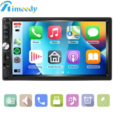RIMOODY Doppel 2 DIN 7'' Wired Apple Carplay Autoradio Android Auto USB Bluetooth AUX