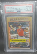 Justin Verlander 2005 Topps Updates & Highlights Gold Rookie Jersey #35/2005
