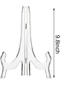 2 Clear Plastic Display Stand Easel Plate, Picture holder Art 9.8 inches tall - Picture 1 of 2