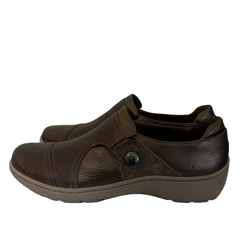 Mocassini piatti donna Collection By Clarks in pelle marrone e metallizzato taglia 5 5M