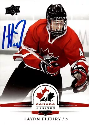Haydn Fleury - Signed 2014 Upper Deck Team Canada Juniors Card #29 - Image 1 of 2