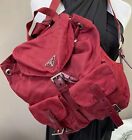 Prada Tessuto Red Nylon Fabric Small Backpack 10” Rare Vintage *BR