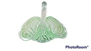 MUNDGEBLASENER GLASKORB 6,5” HOCH 7,5” BREIT GRÜN  - Bild 1 von 7