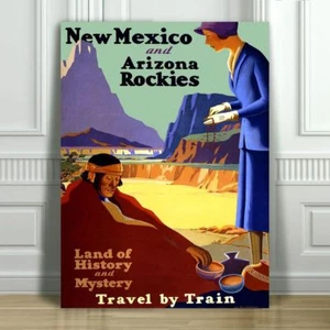 PÓSTER IMPRESO ARTE LIENZO VIAJE VINTAGE - Nuevo México y Arizona Rockies - 12x8" - Imagen 1 de 1