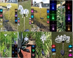 1 pcs Garden Solar Yard Lawn Patio Pathway Stake LED Light Stick Color Change - Picture 1 of 56