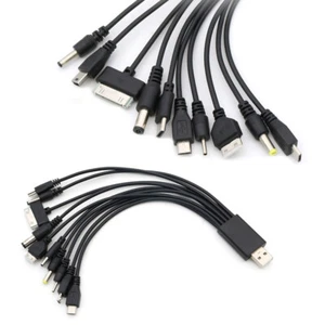 10 In 1 Micro USB Multi-Cable Charger Cables For Mobile Phones Charging Black - Picture 1 of 12