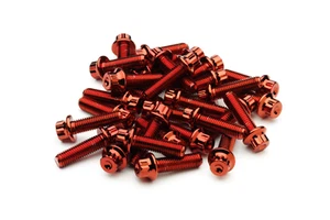 Tornillos de llantas M7 24 mm rojo 2 piezas BBS RM LM OZ dos piezas - Imagen 1 de 2