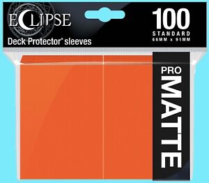 100 ULTRA PRO ECLIPSE MATTE PUMPKIN ORANGE DECK PROTECTORS Standard Card Sleeves
