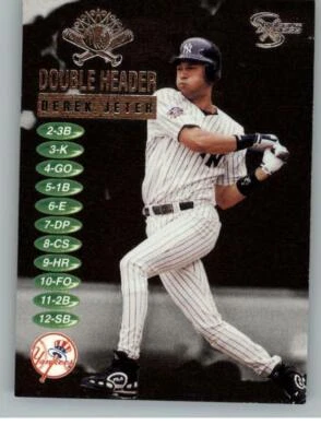 1998 SkyBox Dugout Axcess Double Header #DH4 Derek Jeter (ref 132629) - Image 1 of 2