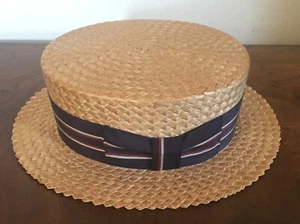 Sombrero de paja vintage para hombre con cinta de Winfield 5th Avenue New York - Imagen 1 de 10