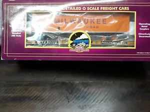 O Gauge MTH 20-98129 Milwaukee Road Flat Car #92126 w/40’ Trailer O1063 - Picture 1 of 3