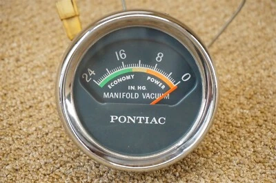 Vintage 64 65 66 67 Factory Pontiac Manifold Vacuum Gauge GTO LeMans Firebird Foto 1 de 4