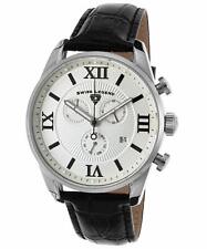 Swiss Legend Men's Quartz Watch Silver Dial & Black Leather Strap 22011-02S-BLK