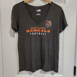 Cincinnati Bengals Fitted V Neck Women's NFL Sports Team Logo T Shirt L - Picture 1 of 8