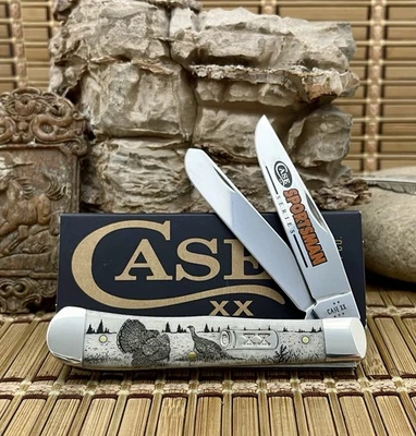 Case XX USA Natural Bone TURKEY Sportsman Series 81221 Trapper Pocket Knife