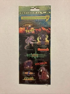 Godzilla Removable Stickers Self Adhesive Sticker Sheets (2) Vintage 1998 Sealed - Picture 1 of 6