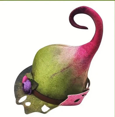 Halloween Party Cosplay Felt Mushroom Fairy Hat Whimsical Fantasy Festival Trend - Image 1 of 4