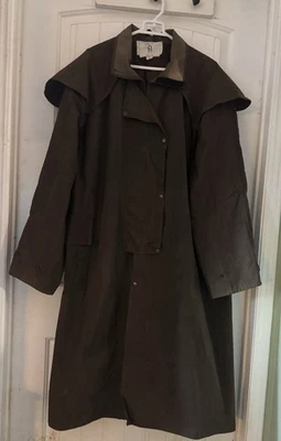 Abrigo o plumero largo de piel aceitosa marrón oscuro genuino DRIZA-BONE - talla 2XL Foto 1 de 4