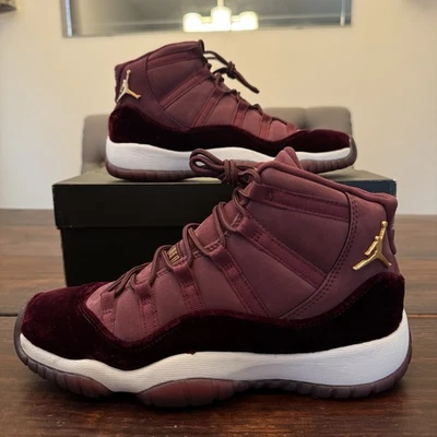 Air Jordan 11 Retro GG Heiress Velvet Maroon Sz 6Y (Women's 7.5) 852625-650 - Image 1 of 4