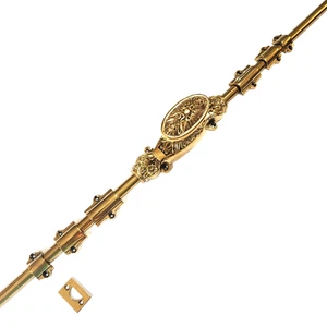 Set CREMONE solid Rustic hand made brass Heavy French turn Bolt style 110" inch - Picture 1 of 13