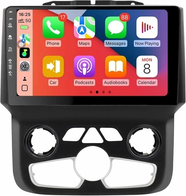 Android 9" Car Stereo for Dodge Ram 1500 2500 3500 2013–2018 AUTO AC w/ CarPlay - Image 1 of 4