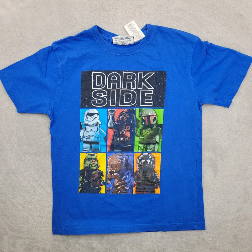 LEGO Star Wars Shirt Youth Large Blue Disney Villains Graphic Tee Dark Side Logo - Image 1 of 4
