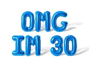 OMG IM 30 Letras Globo Banner - Hágalo Usted Mismo 30 Cumpleaños Fiesta Decoración - Imagen 1 de 55