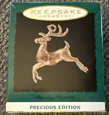 1994 Hallmark Miniature Ornament Dazzling Reindeer Precious Edition New - Image 1 of 4