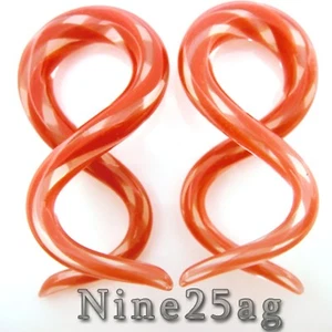 PAR DE TAPONES ESPIRALES 4G 5MM COLOR ROJO VIDRIO PYREX DOBLE GIRO - Imagen 1 de 2