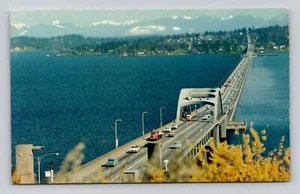 Postcard Lake Washington Floating Bridge Seattle Washington - Picture 1 of 2