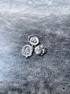 Rose/Flower Holy Mary/Jesus 3/8” X 3/8” Medallion, FREE SHIPPING. - Picture 1 of 8