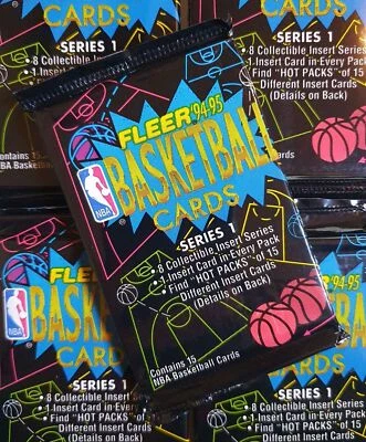 Paquete de 1 serie de baloncesto Fleer NBA 1994-95 - paquetes sellados de fábrica Foto 1 de 3