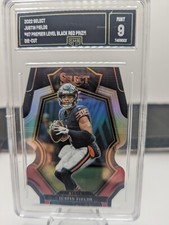 Justin Fields: 2022 Select Premium Level Black and Red PRIZM Die-Cut #117 GMA9 !